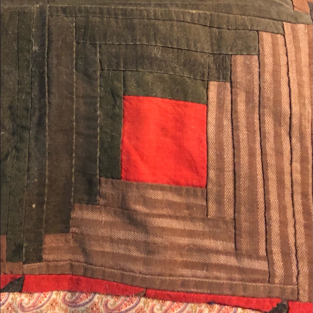 Vintage Dark Patchwork Quilt